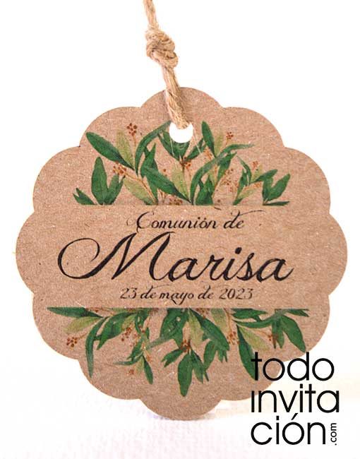 etiqueta kraft personalizada boda comunion bautizo