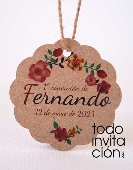 etiqueta kraft personalizada boda comunion bautizo