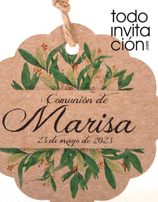 etiqueta kraft personalizada boda comunion bautizo