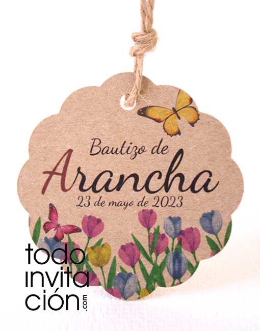 ▷ETIQUETA KRAFT PERSONALIZADA 106 - Pack 24 Todoinvitacion- y detalles diferentes