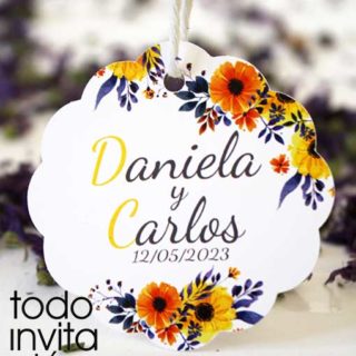 etiqueta con nombres detalles de boda