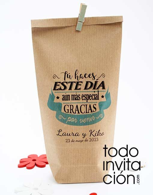 Bolsa kraft regalos de boda