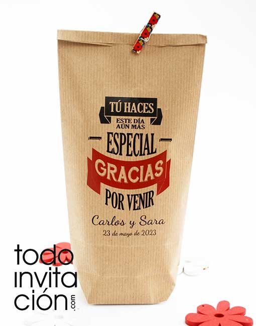 Bolsa kraft personalizada detalles de comunion