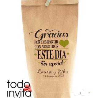 Bolsa kraft detalles de boda