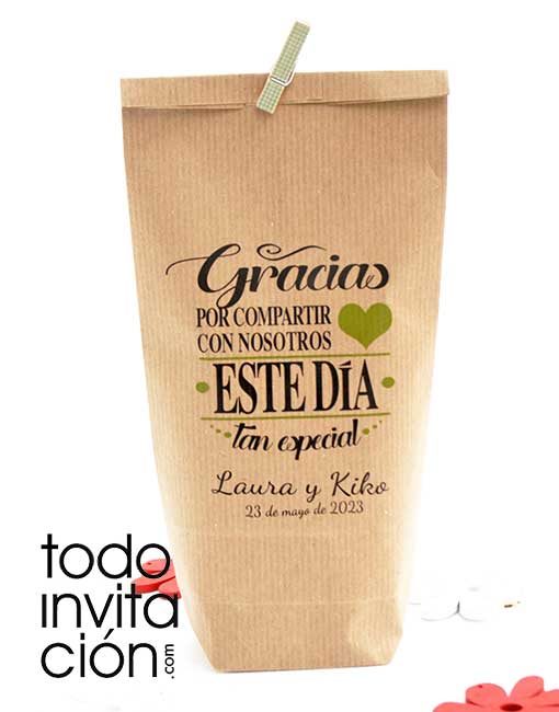 Bolsa kraft detalles de boda