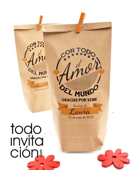 Bolsa kraft personalizada para comunion