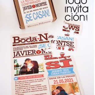 invitación puzzle bda portada de periodico