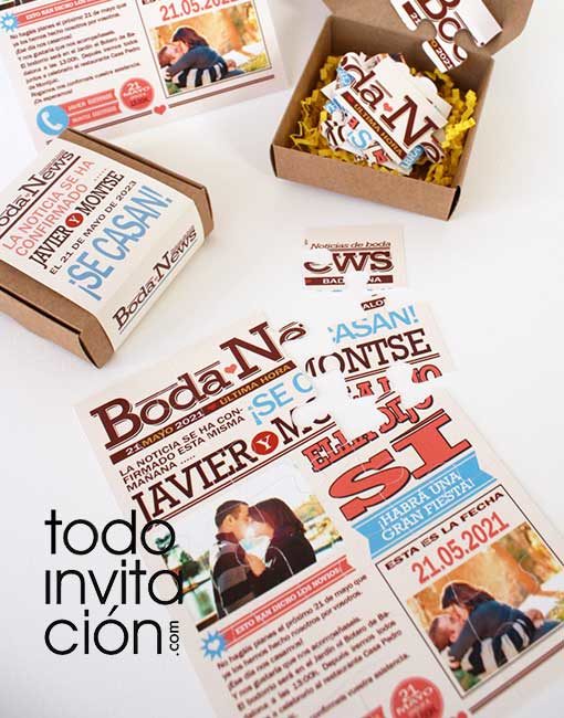 invitacion puzzle boda original