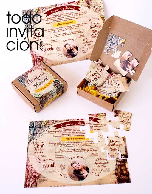 invitacion puzzle bodas