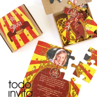 invitación puzzle circus comunión