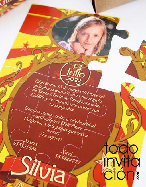 invitacion puzzle comunion circus