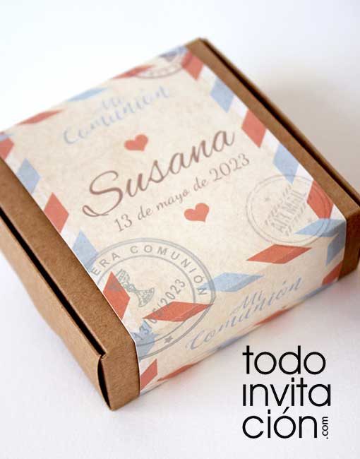 invitacion puzzle caja love postal comunion