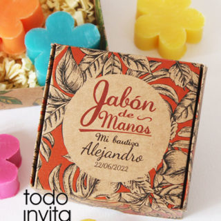 Jabón artesanal comunion bautizo en caja kraft