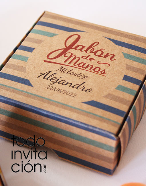 Jabón artesanal comunion bautizo en caja kraft