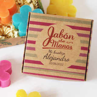 Jabón artesanal comunion bautizo en caja kraft