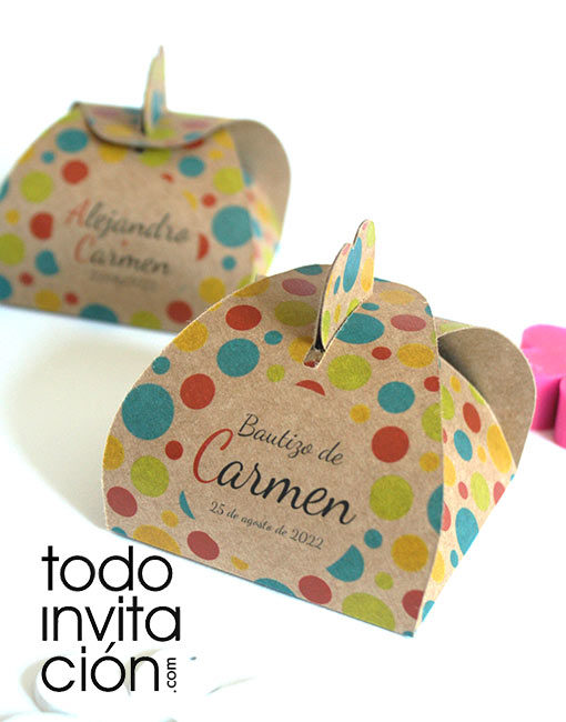 caja detalles kraft personalizada bautizo