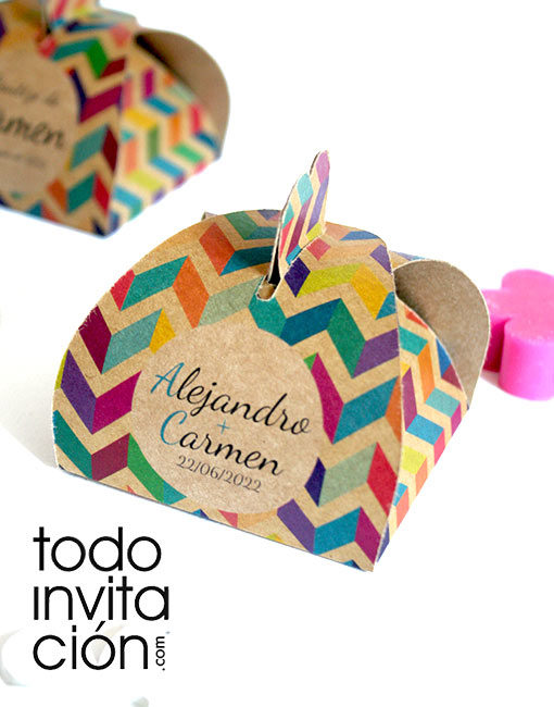 caja kraft personalizada para boda comunion bautizo regalos