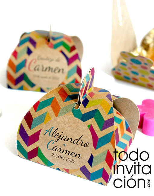 caja kraft personalizada para boda comunion bautizo regalos