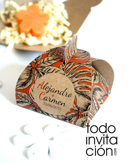 caja kraft personalizada para boda comunion bautizo regalos