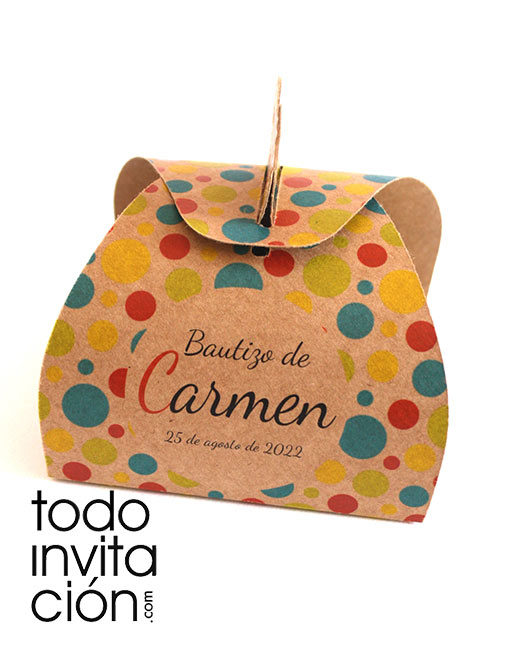 caja kraft personalizada para regalos de comunion y boda