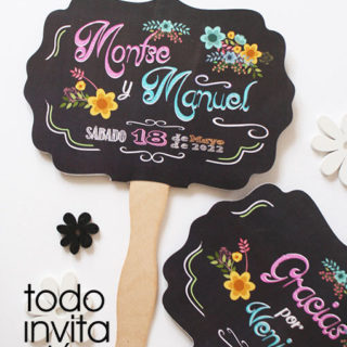 pai pai abanico boda pizarra