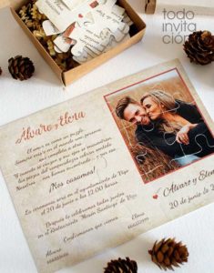 Invitación puzzle boda
