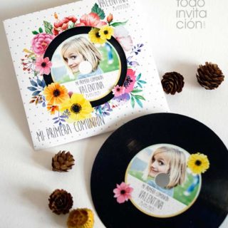 invitación disco comunión original y divertida