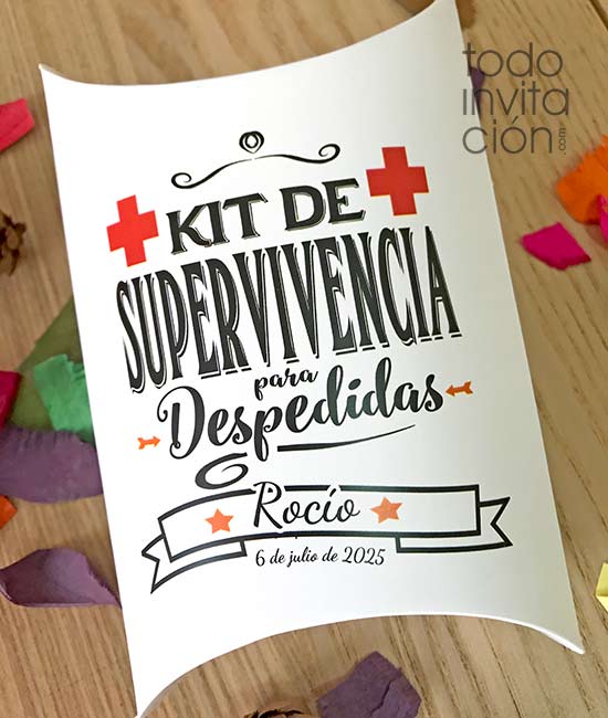 Kit de supervivencia para despedidas de soltera en bolsa kraft