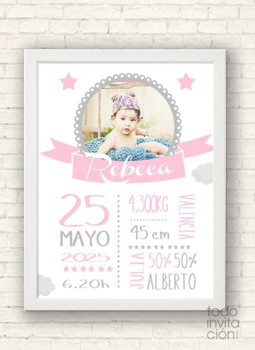 cuadro personalizado nacimientos bebes