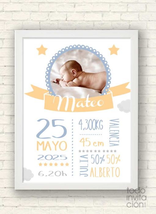 cuadro personalizado nacimientos bebes