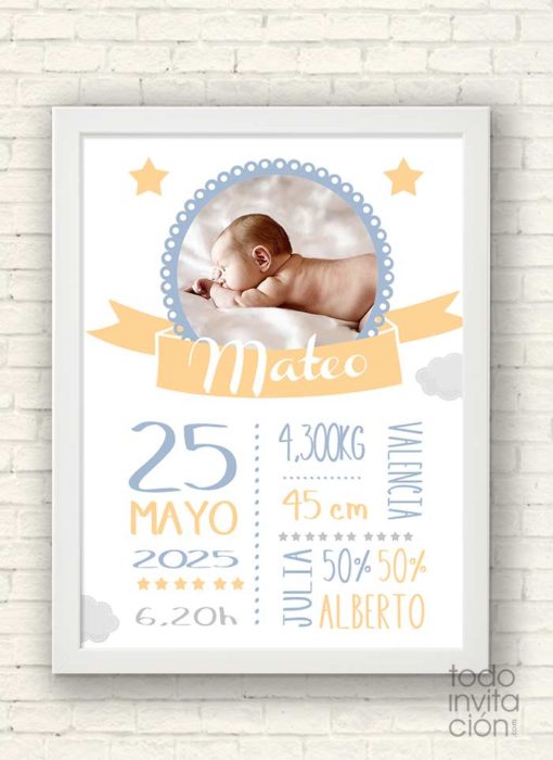 cuadro personalizado nacimientos bebes