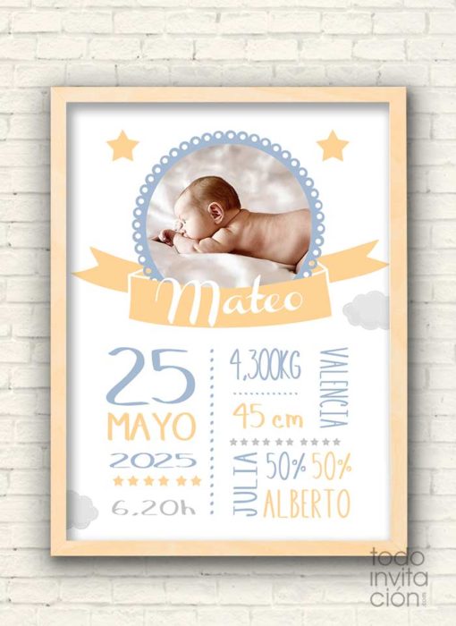 cuadro personalizado nacimientos bebes