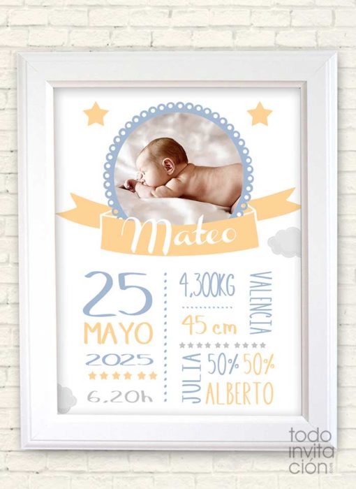 cuadro personalizado nacimientos bebes