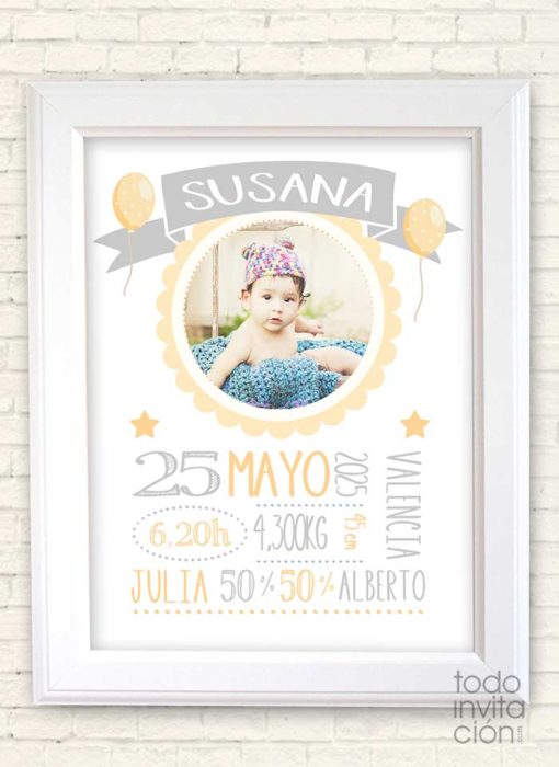 cuadro personalizado nacimientos bebes