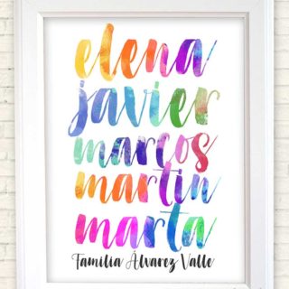 Cuadro personalizado con nombre familia