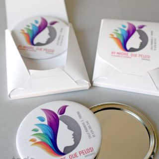 espejos personalizados con tu logo + caja