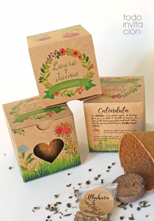 kit de semillas personalizado aromaticas flores