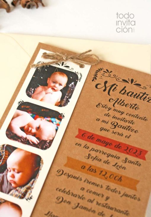 invitacion fotomaton bautizo original