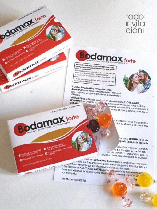 invitacion boda caja medicamento bodamax