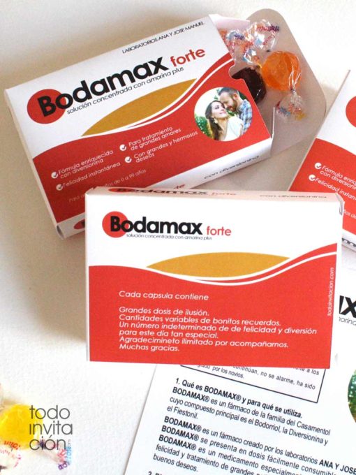 invitacion boda original medicamento bodamax