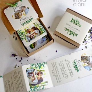 invitación boda caja de fotos