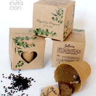 kit semillas box aromaticas boda bautizo comunion