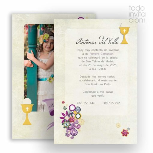 invitación de comunión moderna y original