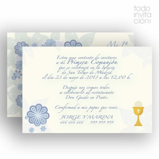 invitación de comunión moderna y original