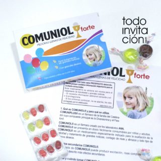 invitacion original comunion medicamento comuniol