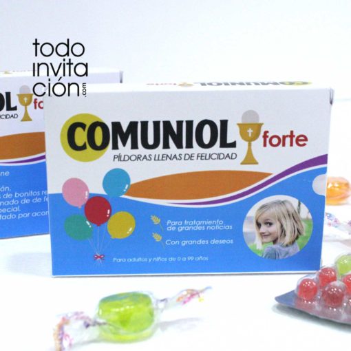 invitacion original comunion medicamento comuniol