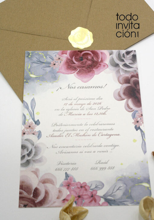 invitaciones de boda clasicas y florales