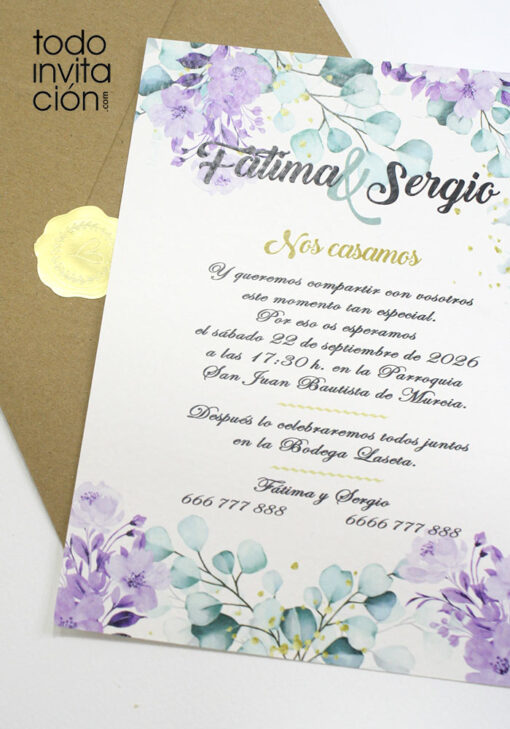 invitaciones de boda clasicas y florales