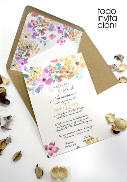 invitaciones de boda clasicas y florales