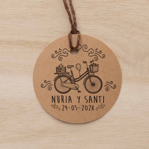 sello personalizado para bodas bicicleta